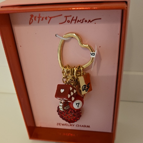 Betsey Johnson Accessories - Betsey Johnson Red and Gold Dice Heart Keychain Nwt